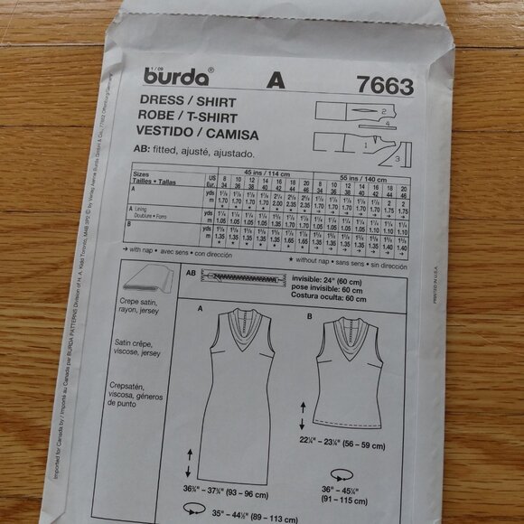 Cowl Neck Dress Blouse Sewing Pattern Size 8-20 UNCUT BURDA 7663 Casual Formal - Picture 5 of 10